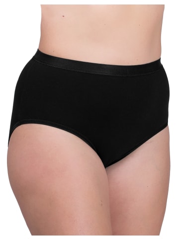 maluuna Hüft-Slips Unterhose in Übergröße, 3er Pack in schwarz