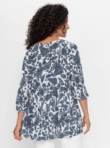 WITT WEIDEN Tunika in dunkelblau-weiß-gemustert