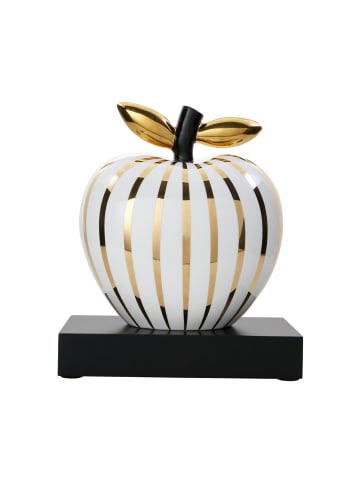 Goebel Deko-Objekt Apfel "Golden Sunlight" Studio 8 Art & Apple 28 cm in weiß-gold