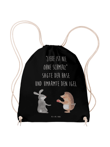 Mr. & Mrs. Panda Sportbeutel Hase Igel mit Spruch in Schwarz