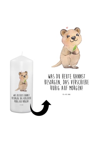 Mr. & Mrs. Panda Trauerkerze Quokka Happy mit Spruch in Weiß