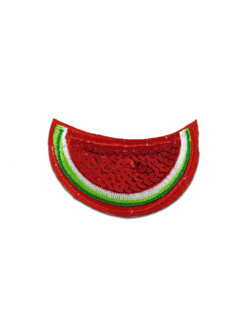 Catch the Patch Melone Obst Frucht Mit PaillettenApplikation Bügelbild inRot