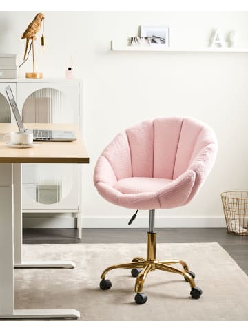 Beliani Bürostuhl ANNABELLE in Rosa/Schwarz/Gold - (W) 66 x (H) 81 x (L) 39 cm