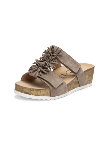 VITAFORM Veloursleder Pantoletten in taupe
