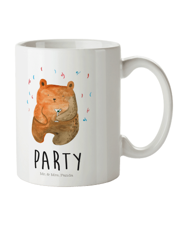 Mr. & Mrs. Panda Mehrwegbecher Bär Party mit Spruch in Weiß