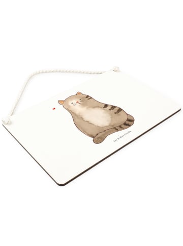 Mr. & Mrs. Panda Schild Katze Sitzen ohne Spruch in Weiß