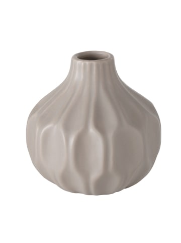 Boltze Keramikvase mit Prägung, ESKO in Beige, Ø 11 x (H) 11 cm