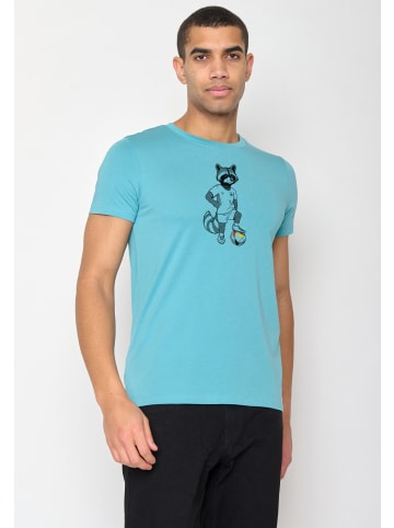 GreenBomb T-Shirt Football Raccoon in Zitronenblau