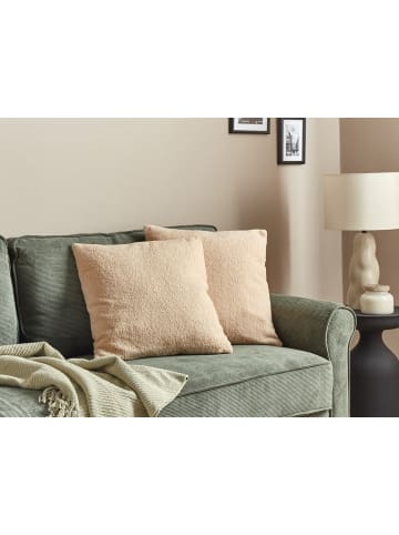 Beliani 2er-Set Dekokissen LEUZEA in Beige