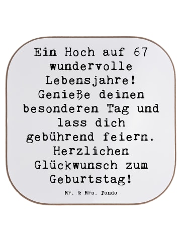 Mr. & Mrs. Panda Untersetzer Spruch 67. Geburtstag mit Spruch in Weiß