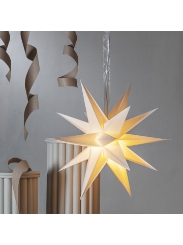 MARELIDA Papierstern 3D Stern mit Dekoband hängend 18-zackig D: 55cm in weiß