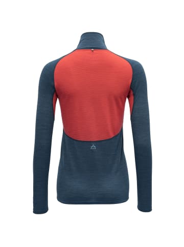DEVOLD W RUNNING MERINO 130 ZIP NECK in Blau