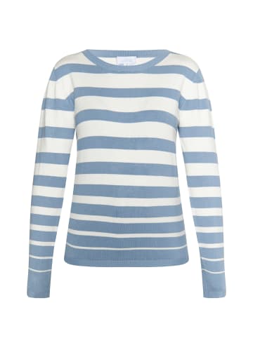 usha BLUE LABEL Damen Strickpullover in Denimblau  Wollweiss