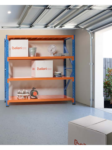 Beliani Regal FIUGGI in Orange/Blau - (W) 200 x (H) 200 x (L) 60 cm