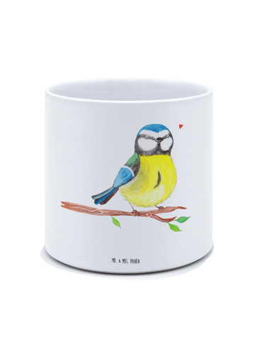 Mr. & Mrs. Panda XL Blumentopf Vogel Blaumeise ohne Spruch in Weiß