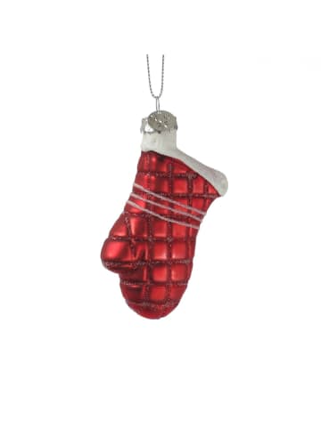MARELIDA Weihnachtsbaumschmuck Handschuh Glas Baumanhänger H: 8,5cm in rot