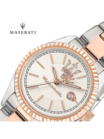 Maserati Analog-Armbanduhr Maserati Competizione in silber roségold groß (39x31.3mm)