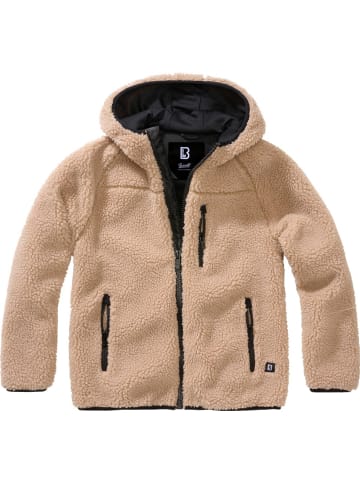 Brandit Kinder Fleecejacke/Fleecepullover "Kids Teddyfleece Jacket Hooded" in Braun