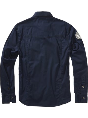 Brandit Hemd "Luis Vintage Shirt Long Sleeve" in Blau
