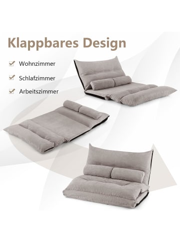 COSTWAY Bodensofa 3 in 1 in Grau