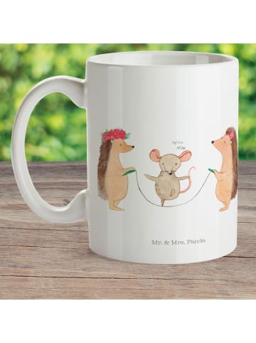 Mr. & Mrs. Panda Mehrwegbecher Igel Seilhüpfen ohne Spruch in Weiß