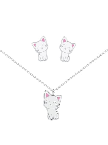 Alexander York Kinder-Schmuckset KATZE in 925 Sterling Silber, 4-tlg. in silber