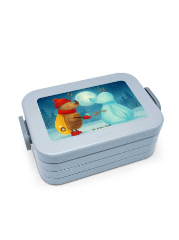 Mr. & Mrs. Panda Bento Box Nachtfalter Schneemann Design ohne Sp... in Blau Pastell