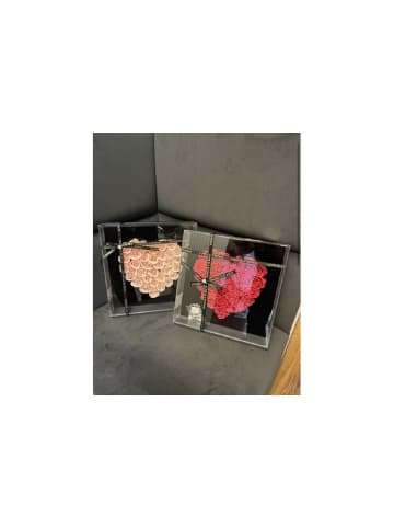 COFI 1453 Herz aus Rosen mit LED-Licht 30×30×10cm Rot Box in Rot