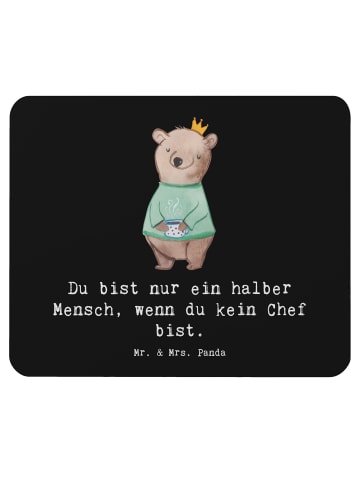 Mr. & Mrs. Panda Mouse Pad Chef Herz mit Spruch in Schwarz