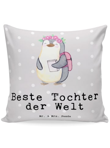 Mr. & Mrs. Panda Sofakissen Pinguin Beste Tochter der Welt mit S... in Grau Pastell