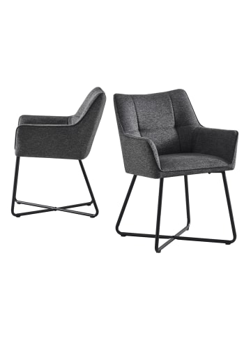 B&D Home 2er-Set: Esszimmerstuhl BREIGHT in Anthrazit - (B)56 x (H)83 x (T)59 cm