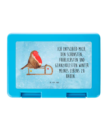 Mr. & Mrs. Panda Vesperdose Rotkehlchen Schlitten mit Spruch in Eisblau