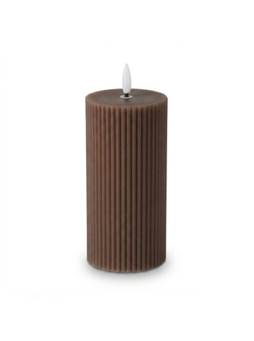relaxdays 4 x LED Kerzen in Coffee - (H)18 x Ø 7,5 cm