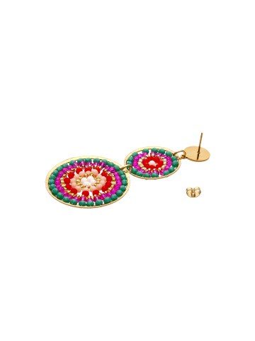 IZIA Women Earrings in Orange Multicolor