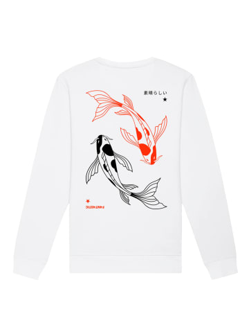 F4NT4STIC Unisex Sweatshirt Koi Japan in weiß