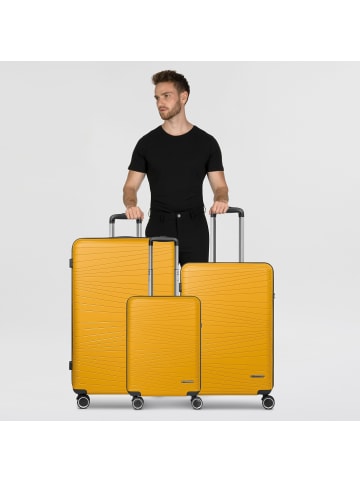 Franky Dallas 3.0 4 Rollen Kofferset 3-teilig mit Dehnfalte in yellow