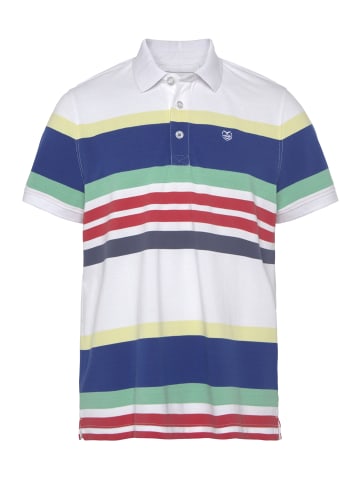Delmao Poloshirt in weiss-bunt gestreift