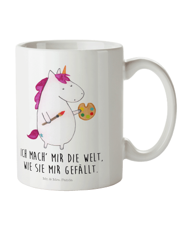Mr. & Mrs. Panda Kindertasse Einhorn Künstler mit Spruch in Weiß
