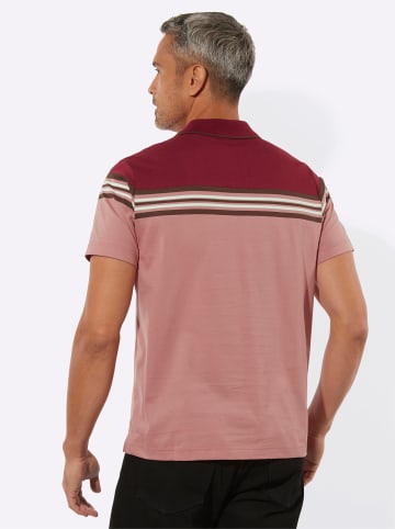 Sieh an! Kurzarm-Poloshirt in dunkelrot-rosenholz