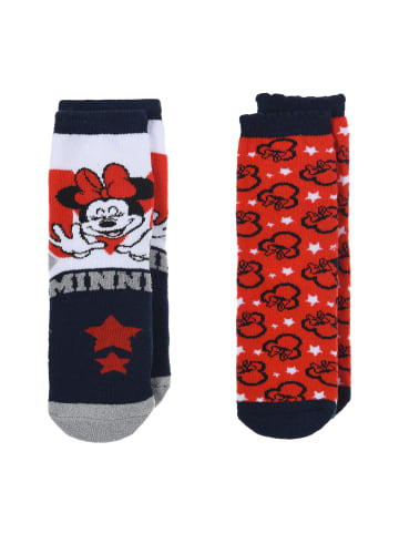 Disney Minnie Mouse 2er-Set: Socken mit Gumminoppen Anti-Rutsch in Mehrfarbig