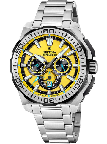 Festina Herren-Armbanduhr Chronograph Stahl/Gelb
