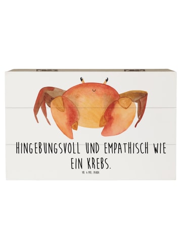 Mr. & Mrs. Panda Kiste Sternzeichen Krebs mit Spruch in Weiß
