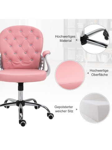 Vinsetto Bürostuhl-L59,5 x B60,5 x H93-103 cm-Rosa