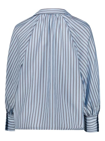 Zero Streifenbluse mit Kragen in Blue/Brown