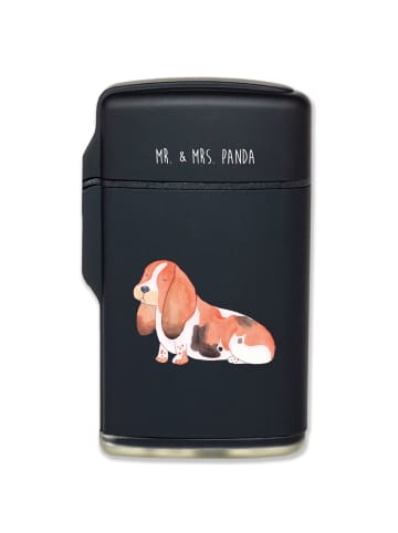 Mr. & Mrs. Panda Feuerzeug Hund Basset Hound ohne Spruch in Schwarz