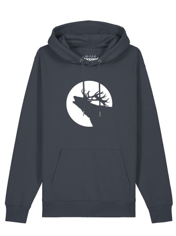wat? Apparel Sweatshirt Röhrender Hirsch in India Ink Grey