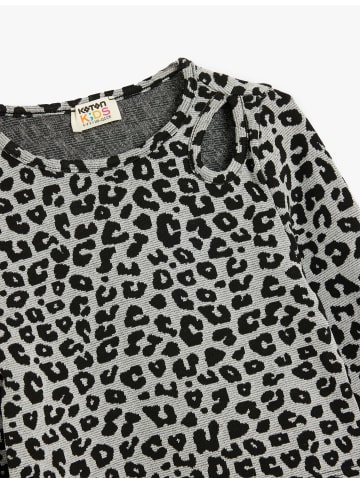 KOTON Bluse in Grau Gemustert