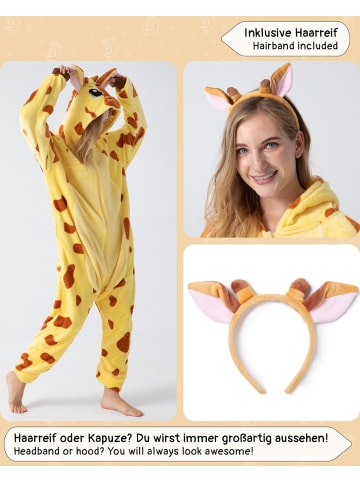 Corimori Corimori Giraffen-Kostüm für Kinder Mädchen Jungen Onesie Karneval Fasching Einteiler Zoo in Gelb