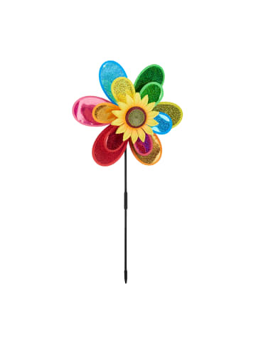 relaxdays Windrad Blume in Bunt - (B)37,5x (H)74,5 x (T)14 cm