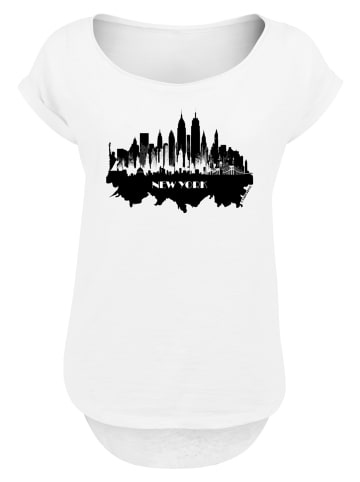 F4NT4STIC Long Cut T-Shirt Cities Collection - New York skyline in weiß